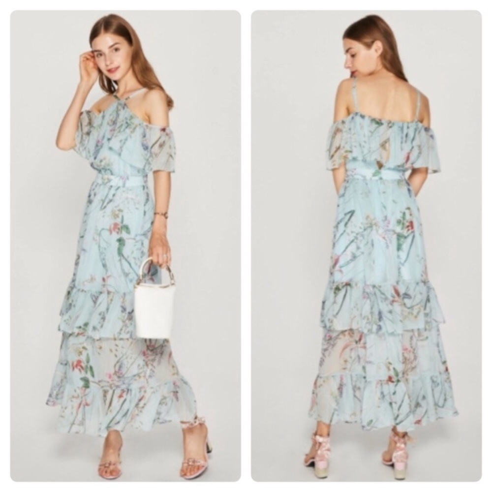 New Few Moda Halter Floral Dress
